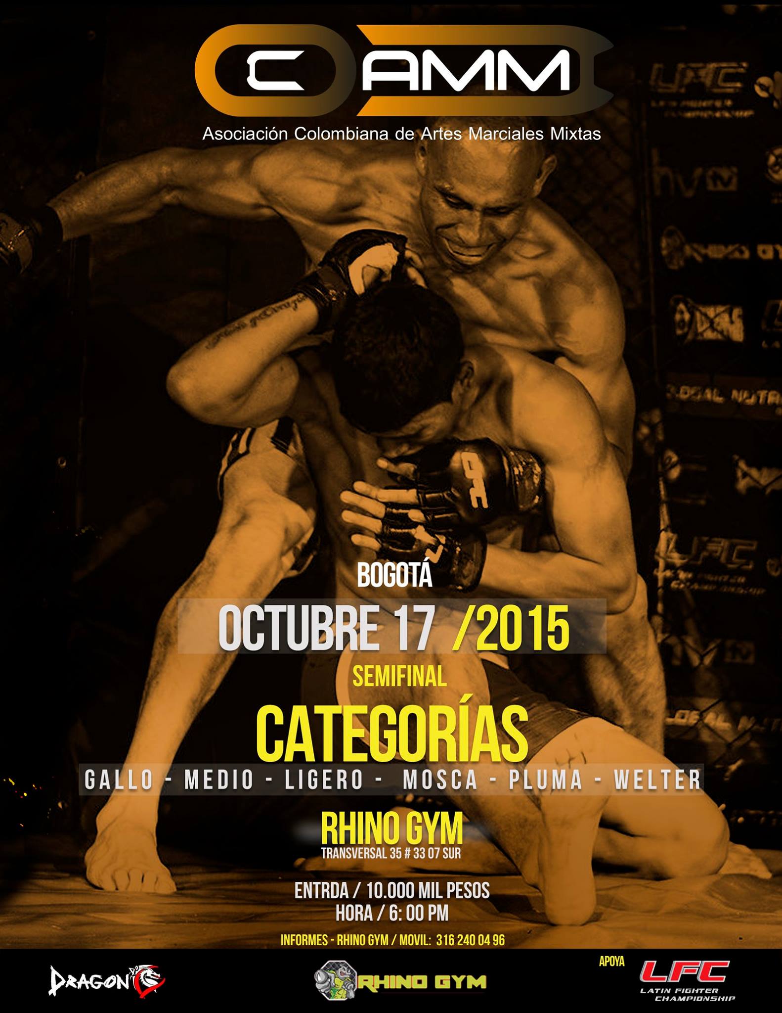 Este sábado 17 de Octubre Semifinales Noveno Torneo Amateur MMA